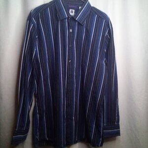 Gap Shirt XL Men Button Up Stripe Blue Black